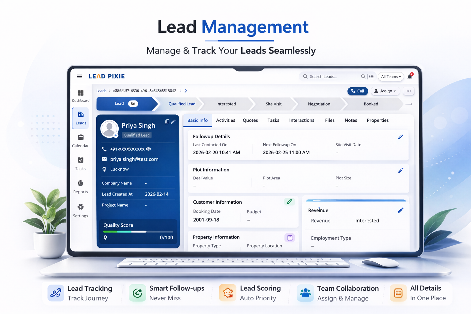 LeadPixie CRM Dashboard
